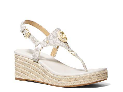 michael kors warren platform wedge sandals white|michael kors casey wedge sandals.